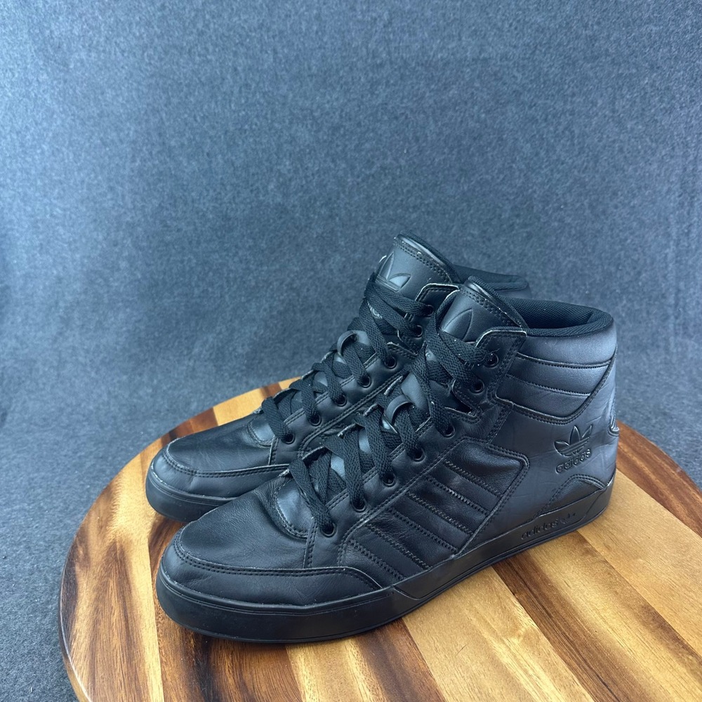 Adidas Originals Hard Hi Court AQ6800 Triple Black Mens 13 US High Top Sneaker - Picture 6 of 12